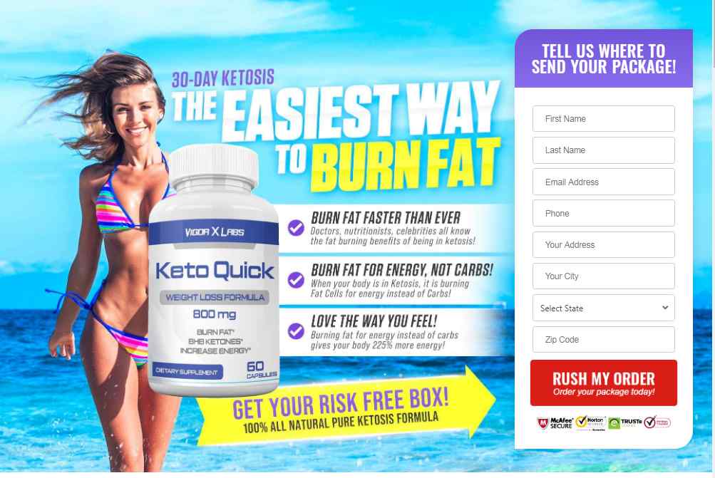 keto quick bottle with girl